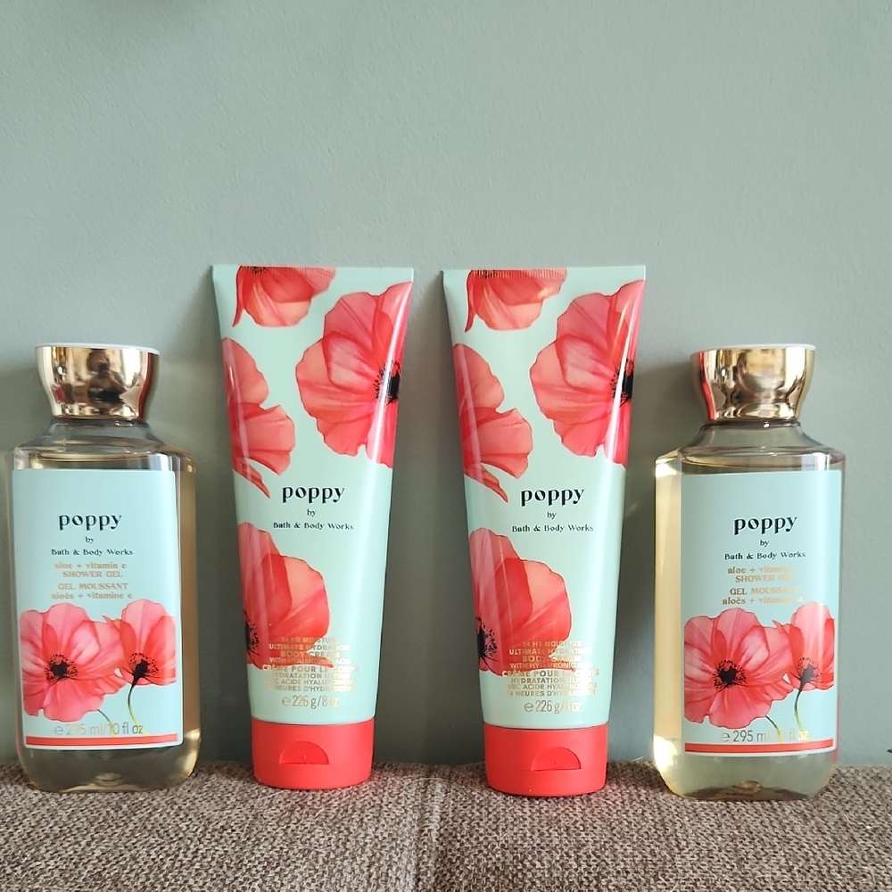 Bath & Body Works Poppy Collection with Red Accents